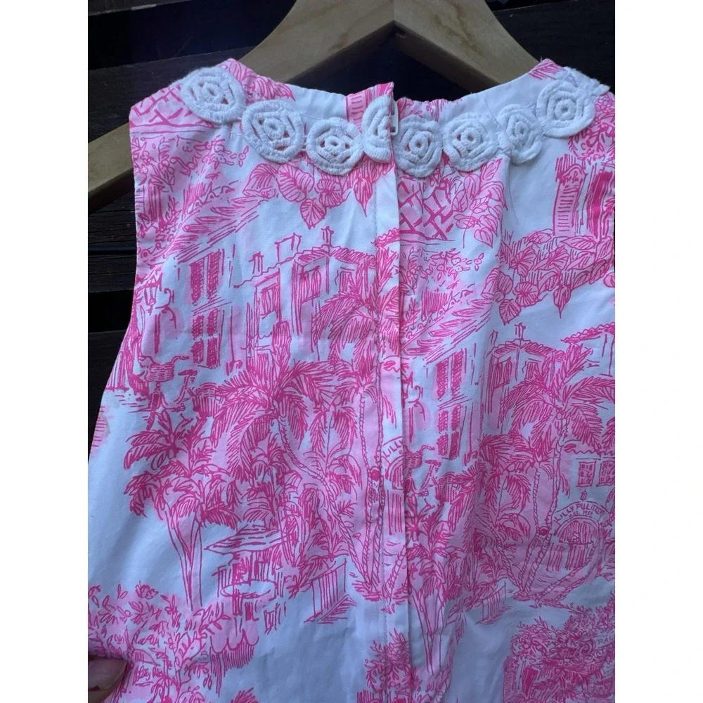 Lilly Pulitzer Girl's Little Lilly Shift Dress Palm Beach Anniversary Toile Sz 4